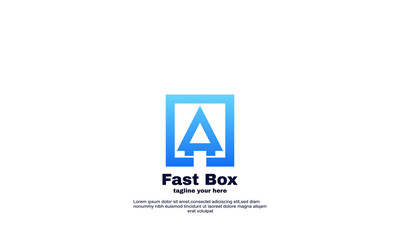awesome fast box logo vector speed moving