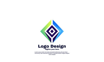 square logo business template vector