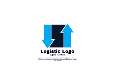 vector company and business arrow logistic geometry logo design vector