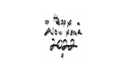 Happy New Year 2022 with 3D or Shadow Effect and Off White Color