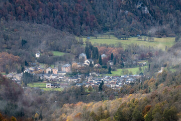 Aulus-les-Bains hydromineral station in the Ariege department in France