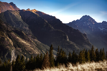 sunset in the mountains