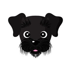 Vector cartoon dog face of Giant schnauzer breed.