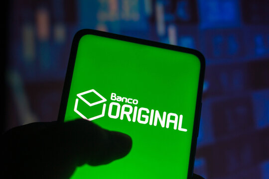 November 11, 2021, Brazil. In this photo illustration the Banco Original logo is seen displayed on a smartphone screen.
