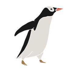 Vector hand drawn doodle sketch penguin isolated on white background