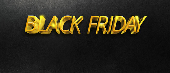 Restrained elegance banner for sales on Black Friday. Rectangular banner. Sale poster of black friday. Design home page sliders for black friday sales on red background. 3d illustration