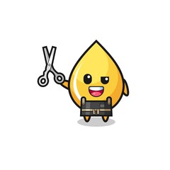 honey drop character as barbershop mascot