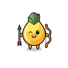 Fototapeta premium honey drop cartoon as medieval archer mascot
