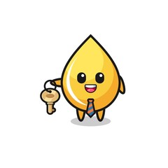 cute honey drop as a real estate agent mascot