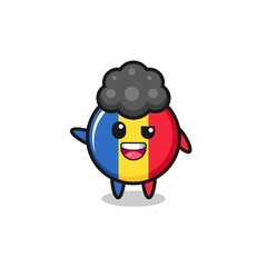 romania flag character as the afro boy