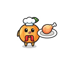apricot fried chicken chef cartoon character