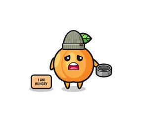 cute apricot beggar cartoon character