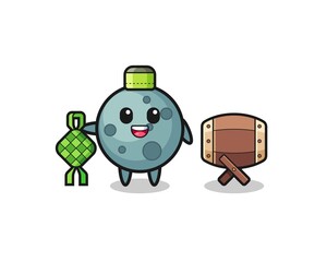 asteroid muslim character are celebrating Eid Al Fitr