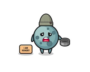cute asteroid beggar cartoon character