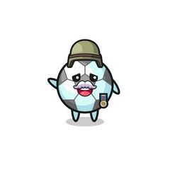 cute football as veteran cartoon