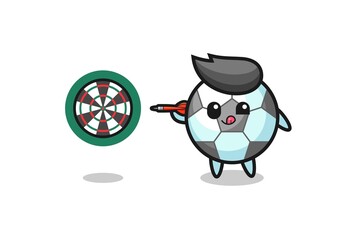 cute football is playing dart