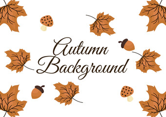 background with autumn theme on white background