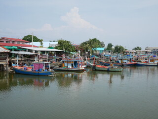 Fototapeta na wymiar Fishing village and Fishing boats.