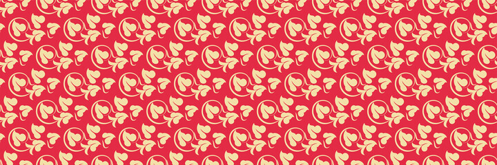 Background image with abstract ornament on a red background for your design. Seamless background for wallpaper, textures.