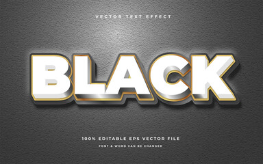 black editable text effect