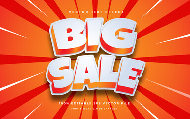 Big sale cartoon editable effect