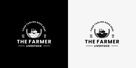livestock, farmer, farming, ranch logo design collections