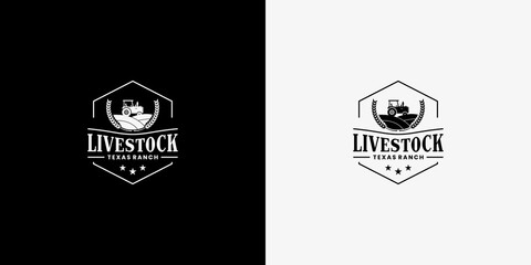 livestock, farmer, farming, ranch logo design collections