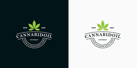 extract cannabis logo design vintage