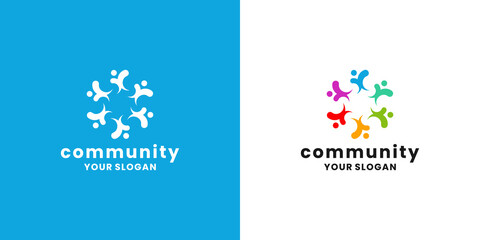 Fototapeta na wymiar human community group logo design