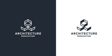 abstract building architecture logo design real estate