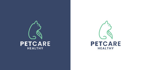 pet shop logo design. cat care logo design template