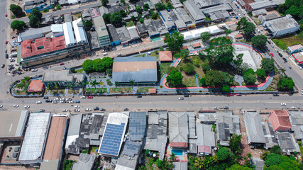 model of a square in the middle of the city