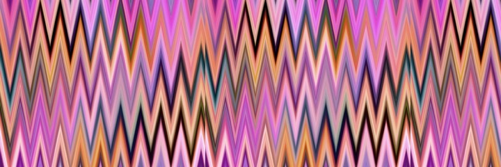Indonesia space dyed gradient ikat border pattern. Seamless colorful variegated zig zag edge trim effect. Retro 1970 s fashion fashion endless band. - obrazy, fototapety, plakaty