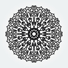 Decorative round floral mandala