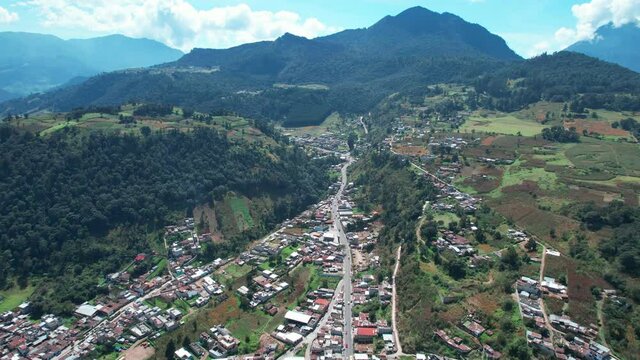 Highlands Mountains Valley Road Near Quetzaltenango Xela, Guatemala
