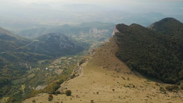Aerial View of Roche Rousse, Les Trois Becs in the Drome region of France