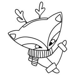 cute fox head outline design illustration for web, wedsite, application, presentation, Graphics design, branding, etc.