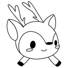 cute reindeer head outline design illustration for web, wedsite, application, presentation, Graphics design, branding, etc.