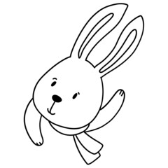 cute bunny head outline design illustration for web, wedsite, application, presentation, Graphics design, branding, etc.