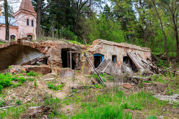 The ruins of a destroyed building