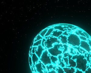 Alien Planet with a Space Background