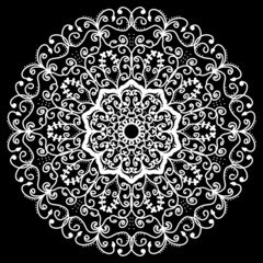 ブラック　マンダラ風模様