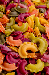 Multicolored dry pasta