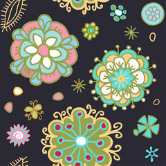 Colorful flowers. Elegant template for fashion prints.