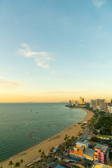 Fototapeta premium Pattaya Chonburi Thailand - 8 Nov 2021 : Beautiful landscape and cityscape of Pattaya city is popular destination in Thailand.