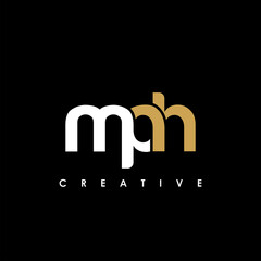 MPH Letter Initial Logo Design Template Vector Illustration - obrazy, fototapety, plakaty