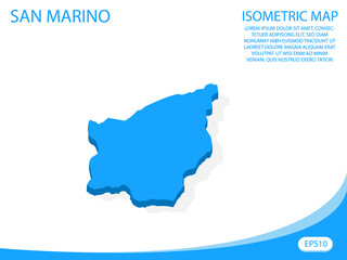 Obraz premium Modern vector isometric of San Marino blue map. elements white background for concept map easy to edit and customize. eps 10