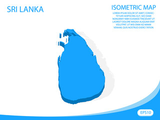 Modern vector isometric of Sri Lanka blue map. elements white background for concept map easy to edit and customize. eps 10