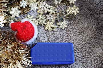 Christmas decorations hat and bluetooth speaker