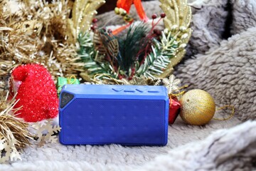 Christmas decorations hat and bluetooth speaker